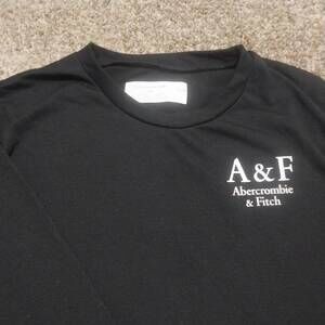 Abercrombie Kids Shirt Womens Size 15/16 Black Long Sleeve Crew Neck Logo Casual
